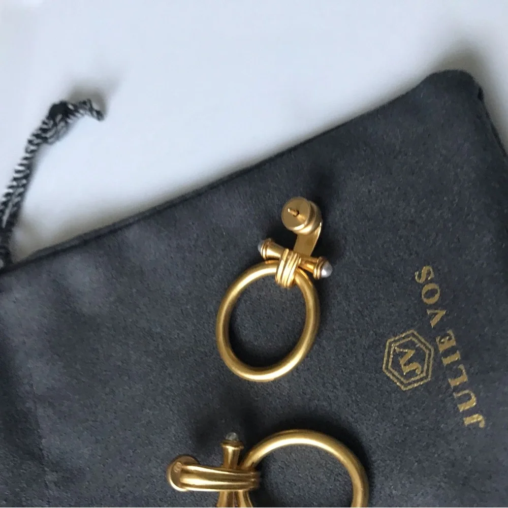 NWOT Julie Vos Gold Hoop Earrings - Picture 3 of 4